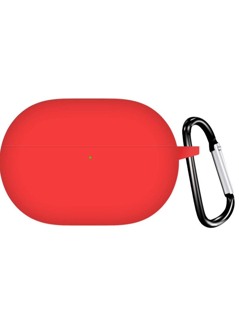 Silicone Case Compatible with Oraimo FreePods Lite OTW 330 Earbuds, Soft Protective Silicone Case Cover with Carabiner, Shockproof Anti-Scratch Sleeve for Oraimo FreePods Lite Wireless Earphones – red