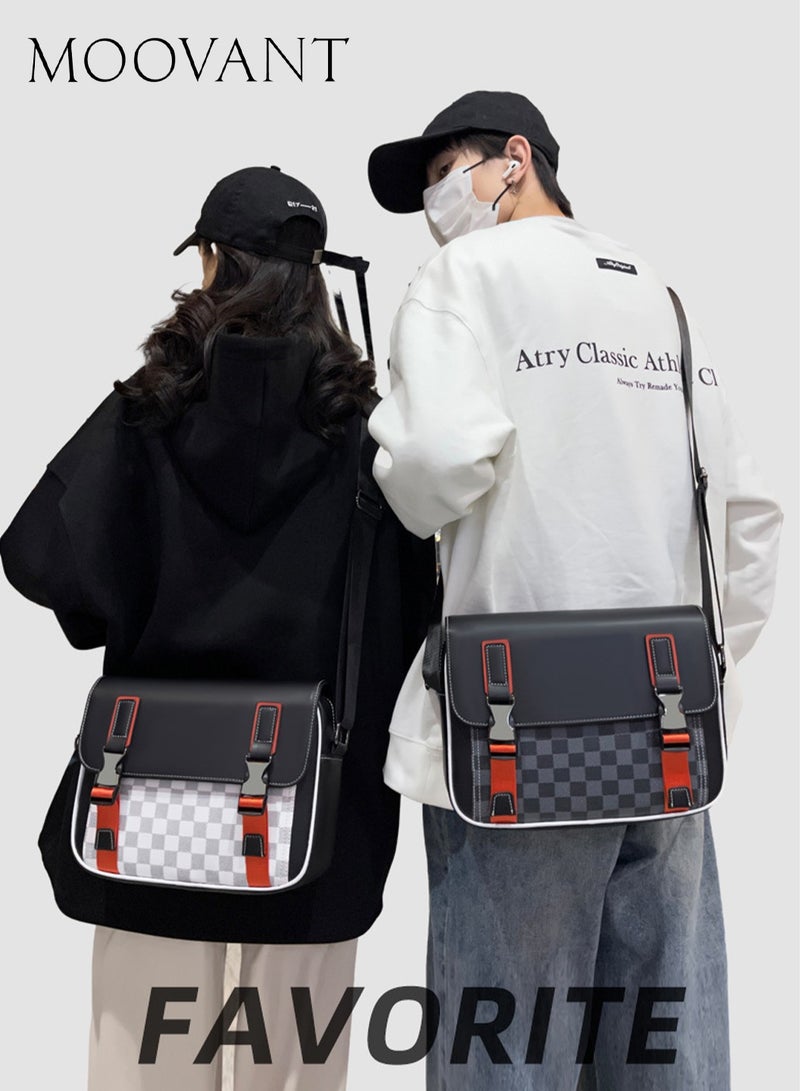 Moovant Stylish Shoulder Bag for Men Plaid Crossbody Bag - Durable, Commuter & Travel Messenger Bag with Premium Quality and Convenient Buckle Design  - Image 3