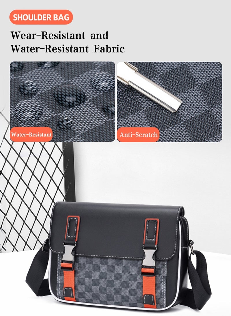 Moovant Stylish Shoulder Bag for Men Plaid Crossbody Bag - Durable, Commuter & Travel Messenger Bag with Premium Quality and Convenient Buckle Design  - Image 5