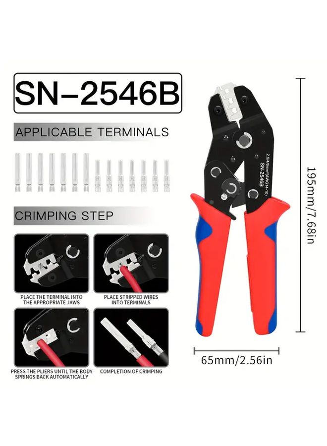 Solar Panel MC4 Connector Crimping Tool SN 2546B For 2 5 4 6mm2 AWG 14 10 Wire Red Blue - Image 3