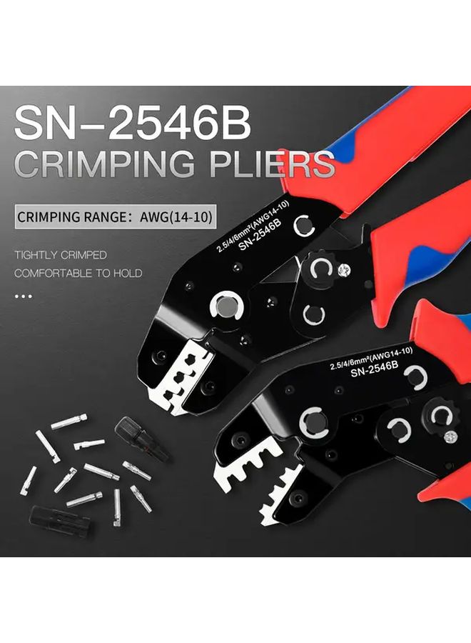 Solar Panel MC4 Connector Crimping Tool SN 2546B For 2 5 4 6mm2 AWG 14 10 Wire Red Blue - Image 1
