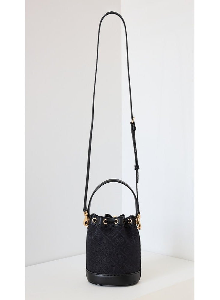 Burch Tory  Mini T Monogram Jacquard Bucket Bag - Image 4