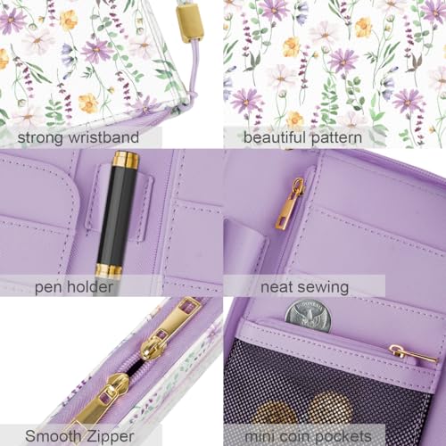 Simikol Family Passport Holder Wallet RFID Blocking Document Organizer PU Leather Mulit-purpose Travel Wallet Credit Cards Case for Women Men, White Daisy - Image 4