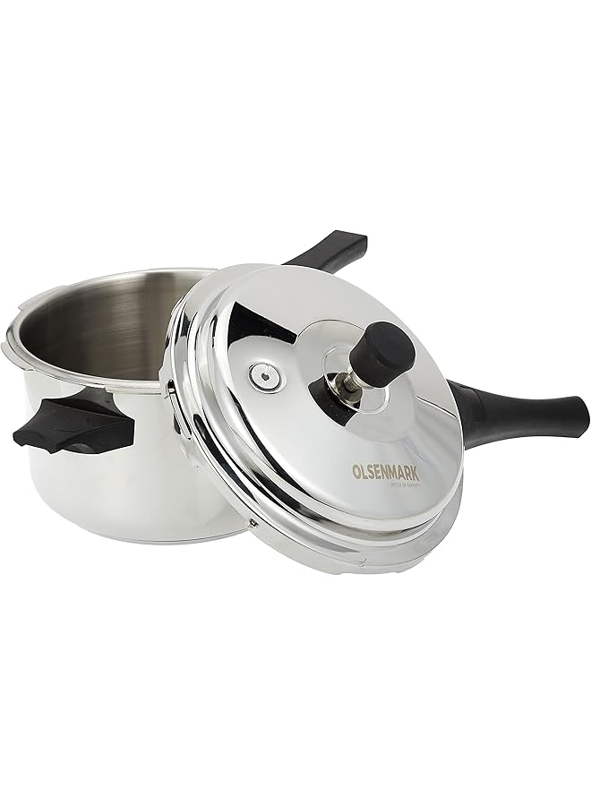 أولسنمارك قدر ضغط من الفولاذ المقاوم للصدأ، سعة 5 لتر، صمام أمان متين، حشية مطاطية آمنة غذائيًا، قاعدة مضادة للانتفاخ، مقابض مصممة خصيصًا، قاعدة حثية | ضمان لمدة عامين - Image 2