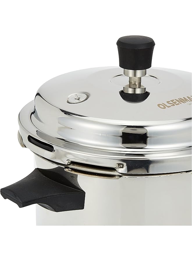 أولسنمارك قدر ضغط من الفولاذ المقاوم للصدأ، سعة 5 لتر، صمام أمان متين، حشية مطاطية آمنة غذائيًا، قاعدة مضادة للانتفاخ، مقابض مصممة خصيصًا، قاعدة حثية | ضمان لمدة عامين - Image 4