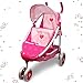 ANIVIA Twin Doll Stroller Heart Design 11 Foldable Double Doll Pram Suitable for Ages 3 Dolls Up to 36cm Pink DA601T Black - Image 3