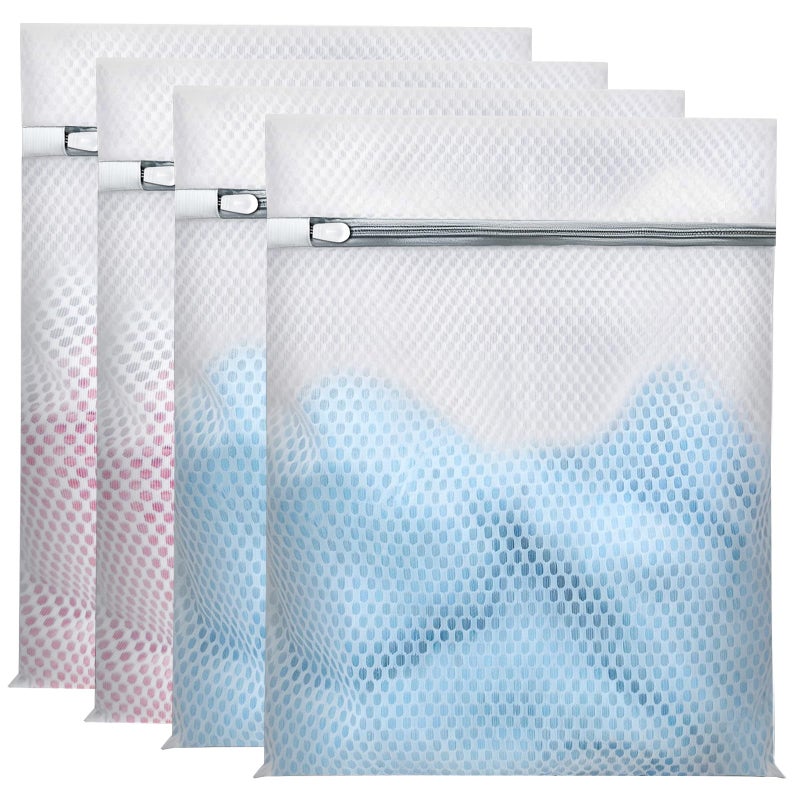eutopic Laundry Bags Mesh Wash Bags for Delicates, Upgraded Honeycomb & Fine Mesh, Extra Durable with Sturdy Zippers, Protect Clothes in Washing Machine Essentials for Home, College & Dorm, 12 x 16 in 4-Pack - Image 1
