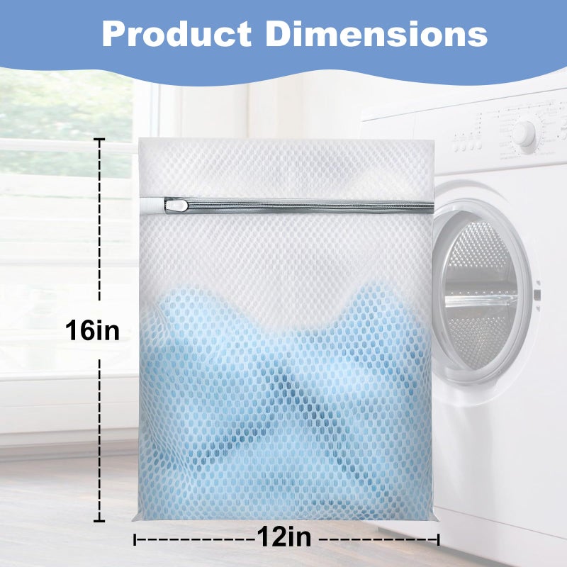 eutopic Laundry Bags Mesh Wash Bags for Delicates, Upgraded Honeycomb & Fine Mesh, Extra Durable with Sturdy Zippers, Protect Clothes in Washing Machine Essentials for Home, College & Dorm, 12 x 16 in 4-Pack - Image 4