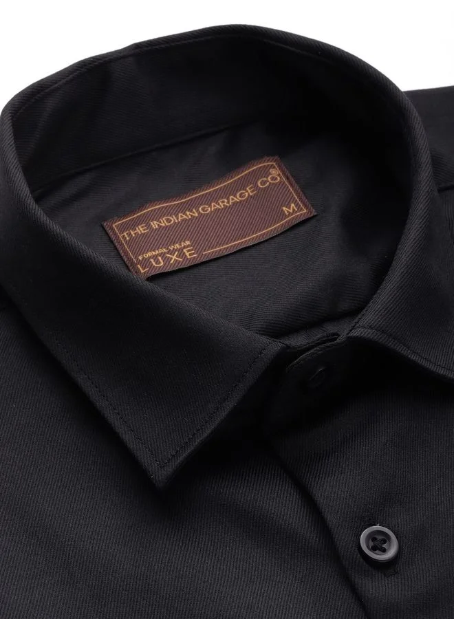 The Indian Garage Co Men Slim Fit Solid Full Sleeves Cutaway Collar Formal Shirt