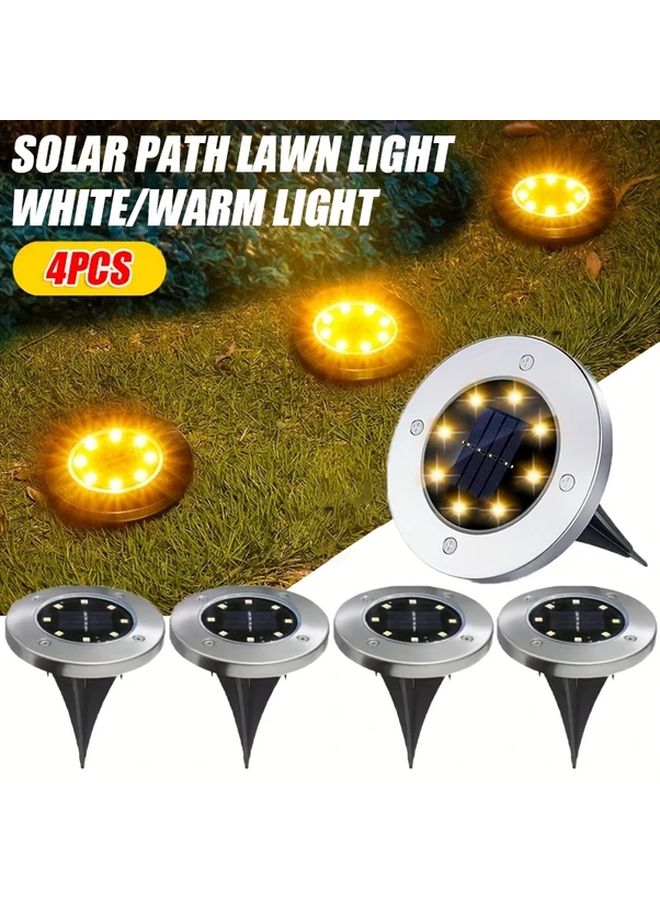 4pcs Solar Pathway Lights Outdoor White Light Motion Sensor Rechargeable Battery - Image 1