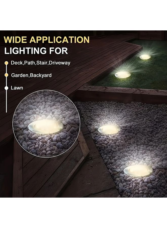 4pcs Solar Pathway Lights Outdoor White Light Motion Sensor Rechargeable Battery - Image 5