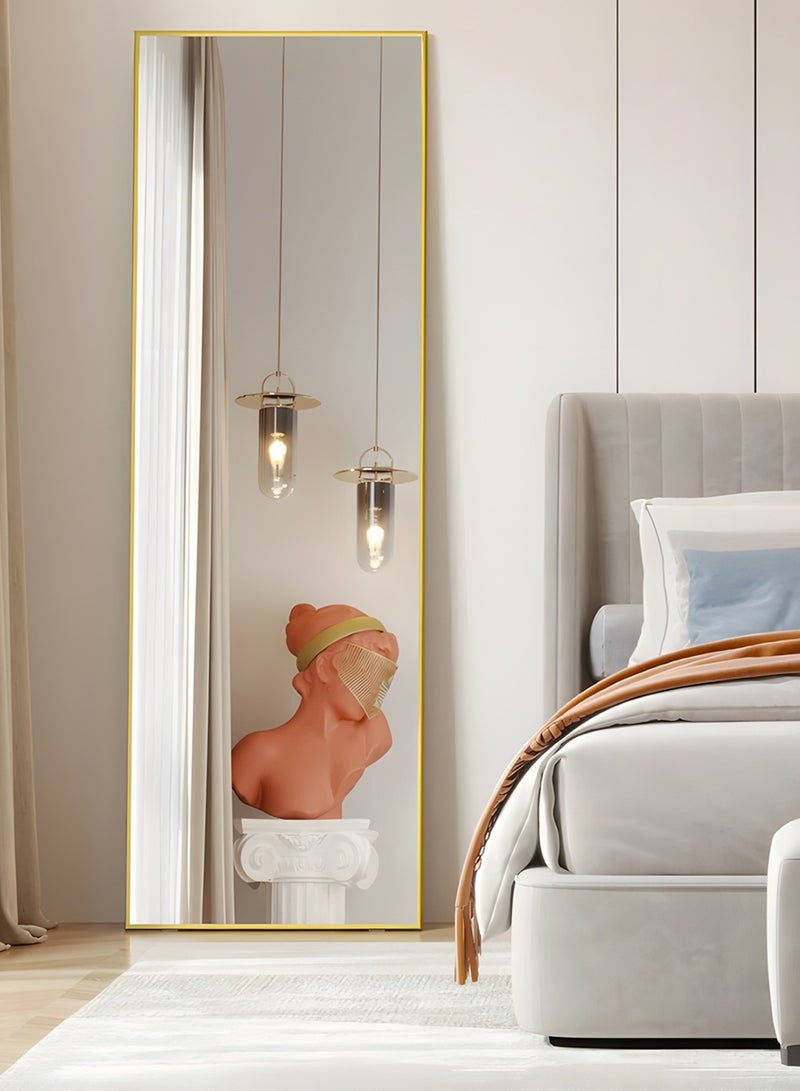 Taimi Large mirror with elegant design 155x45cm- Full length mirror with Gold metal frame and back stand - Its wonderful design is suitable for living rooms, dressing rooms and bedrooms - Image 5