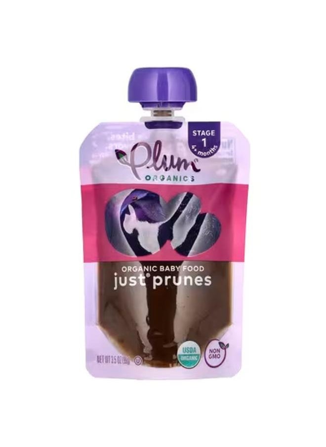 Plum Organics Organic Baby Food, 4 Months+, Just Prunes, 3.5 oz (99 g) 