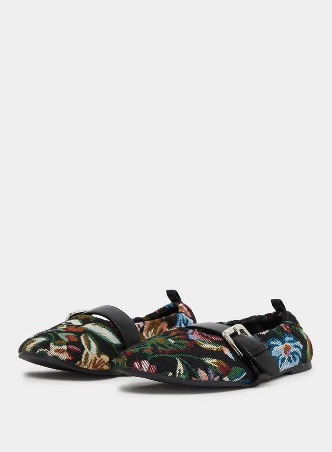 Styli Floral Jacquard Ballerina
