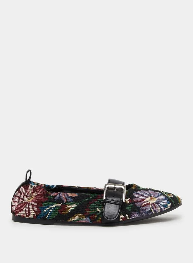Styli Floral Jacquard Ballerina
