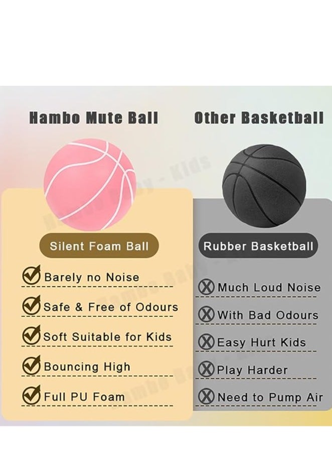 Generic - Silent basketball, indoor silent training ball, uncoated high density foam ball, soft, lightweight, easy to grip silent ball, suitable for all kinds of indoor, orange - Image 1
