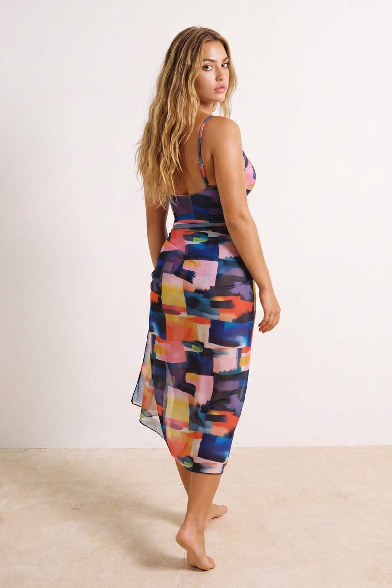 trendyol Geometric Patterned Knitted Midi Beach Pareo Tbess26Pr00005 - Image 4