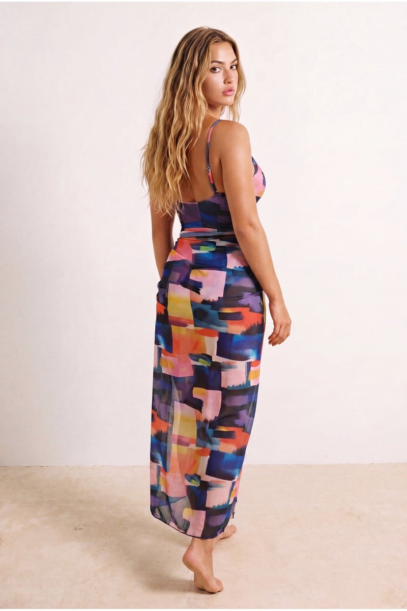 trendyol Geometric Patterned Knitted Midi Beach Pareo Tbess26Pr00005 - Image 2