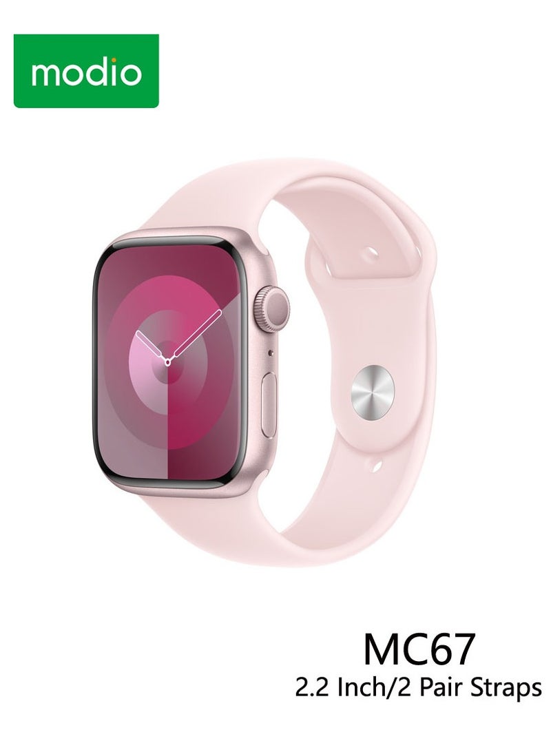 Modio MC67 Series 10 Smartwatch 2.2 Inch Display With 2 Pairs of Straps Charging Cable Designed For Ladies and Gents - Image 1