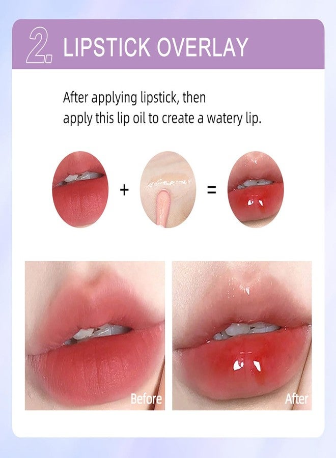 Tiejdhr 2Pcs Crystal Jelly Moisturizing Lip Oil Hydrating Lip Gloss Set, Non-sticky Fresh Texture Nourishing Plumping Lip Oil Long Lasting Lip Care Tools - Image 5