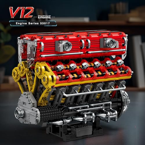 Reobrix V12 Engine Building Block Sets for Adults 33017 Sports Car Engine Model Kit Technic Electric Engine Model Kit with Motor and Battery Construction Toys Gift for Adults4719PCS - Image 5