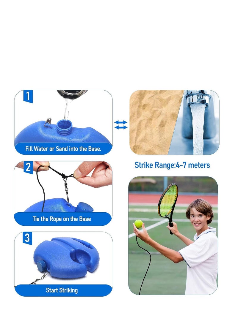 Tennis Trainer Rebound Ball,Bounce Back Tennis Ball,Tennis Practice Rebounder with Long Elastic Rope,Portable Tennis Self Training Device,Solo Tennis Practice Reaction Equipment Kit for Beginners