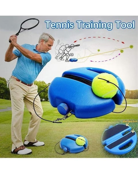 Tennis Trainer Rebound Ball,Bounce Back Tennis Ball,Tennis Practice Rebounder with Long Elastic Rope,Portable Tennis Self Training Device,Solo Tennis Practice Reaction Equipment Kit for Beginners