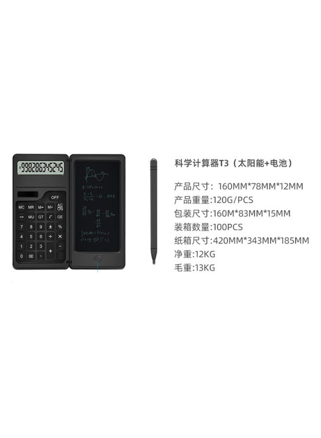 Scientific Calculator With Handwriting Tablet Multifunctional Two-in-one Solar Student Portable Mini Foldableing