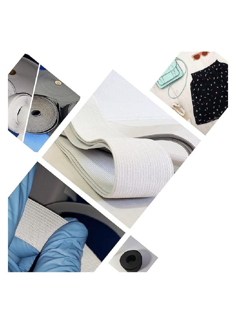 Generic Set of 3 pieces of elasticated clothes elastic, 1.5 cm wide - 3 pieces - each piece 55 cm long - white, multi-use color  - Image 2