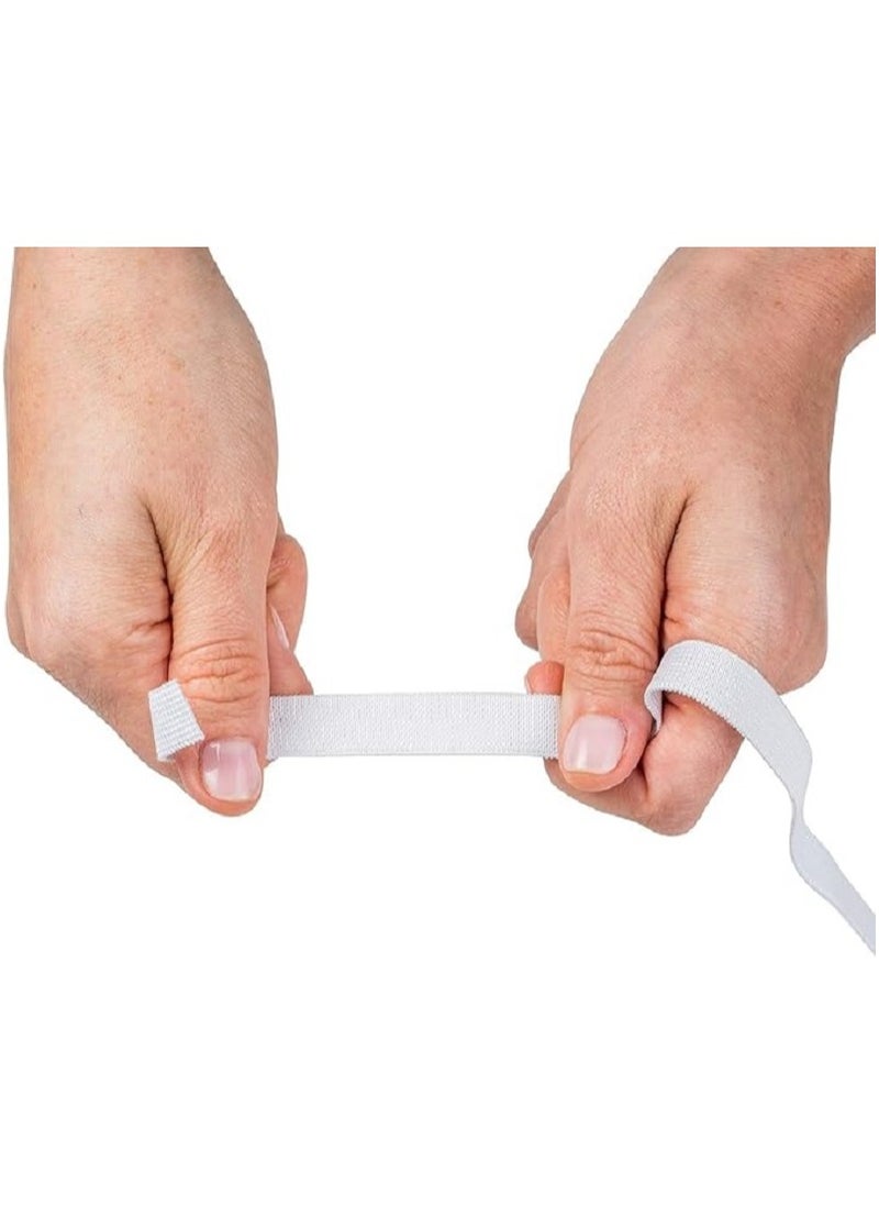 Generic Set of 3 pieces of elasticated clothes elastic, 1.5 cm wide - 3 pieces - each piece 55 cm long - white, multi-use color  - Image 3