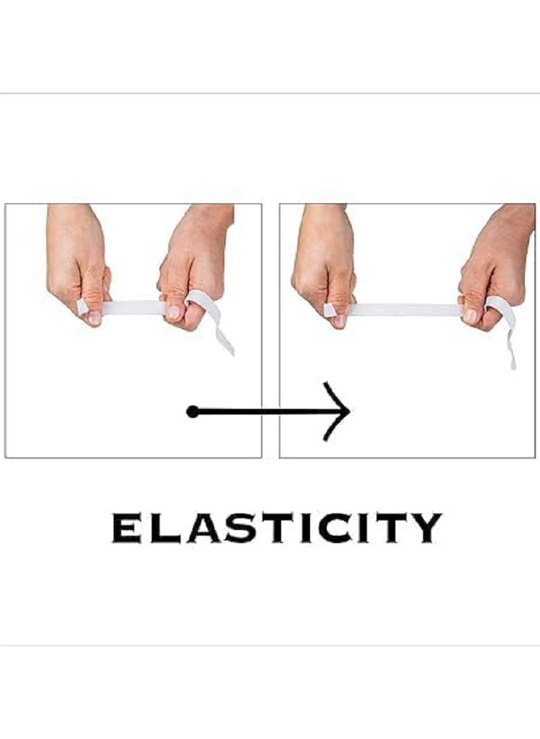 Generic Set of 3 pieces of elasticated clothes elastic, 1.5 cm wide - 3 pieces - each piece 55 cm long - white, multi-use color  - Image 4