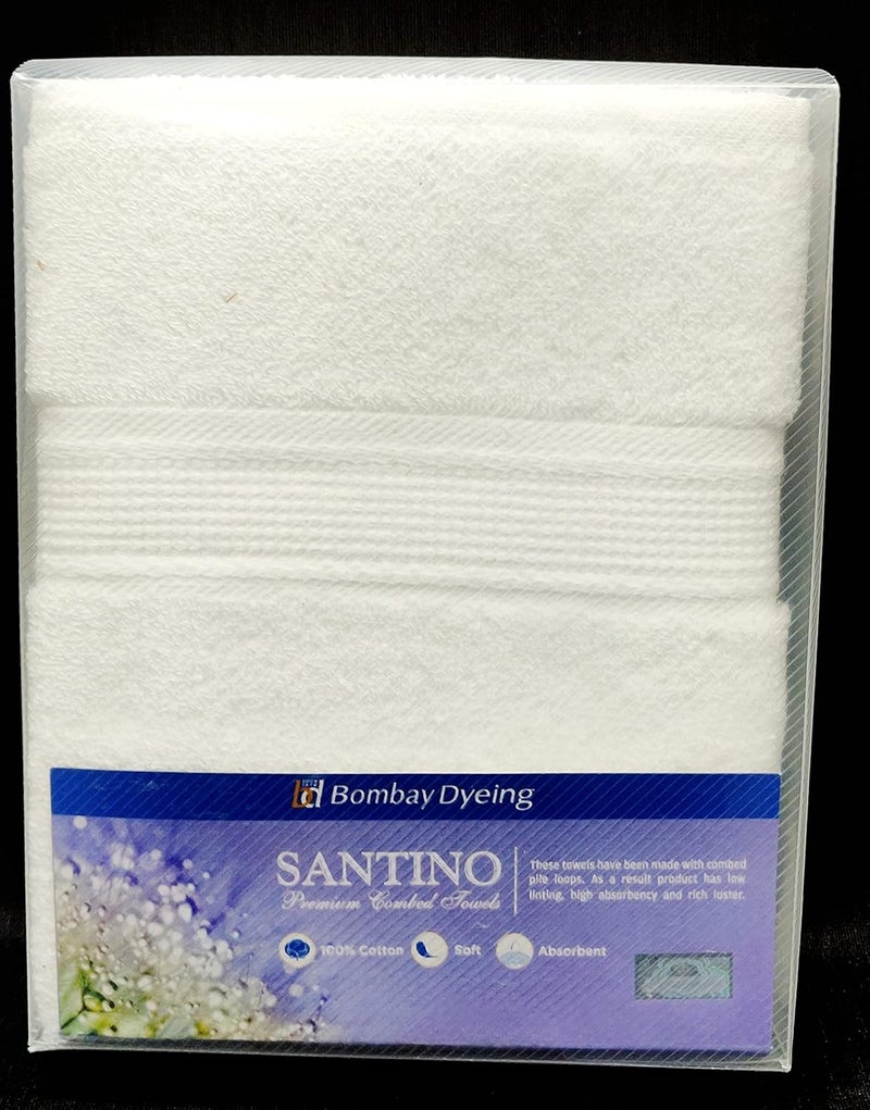 Bombay Dyeing Santino 2-Piece 550 GSM Cotton Hand Towel Set - White - Image 3