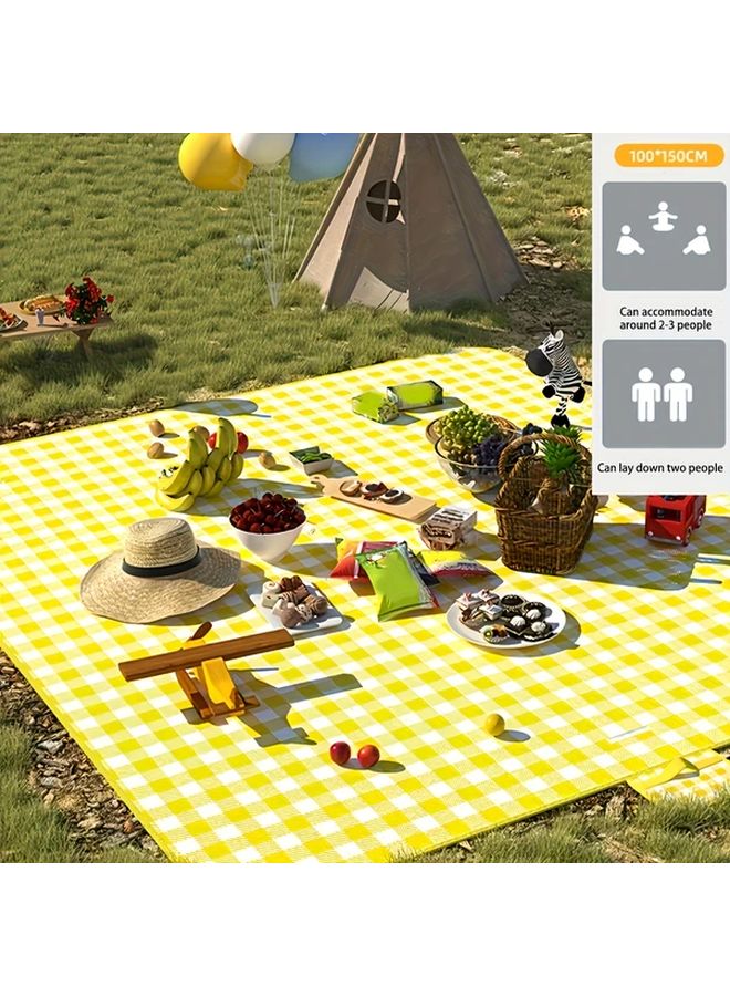 Green Moisture Proof Picnic Mat Thick Foldable Non Woven Fabric for Spring Outings Beach and Camping - Image 2