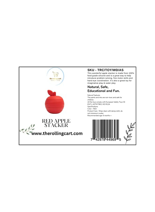 PROMASS Apple Stacker - Red - Stacking toy - Teething toy - Sorting toy - Image 4
