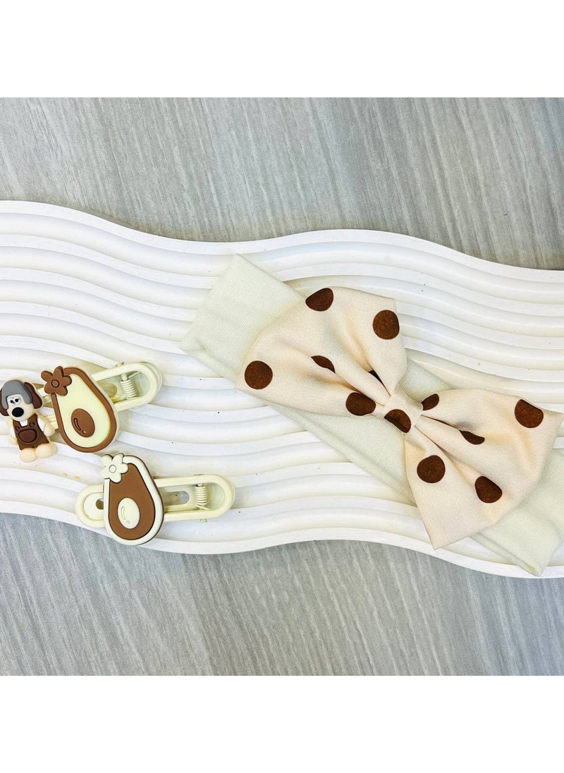 Generic - Children's headband with 2 clips – a perfect combination for a soft and elegant look for your little one! - Image 1