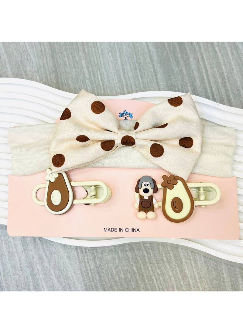 Generic - Children's headband with 2 clips – a perfect combination for a soft and elegant look for your little one! - Image 1