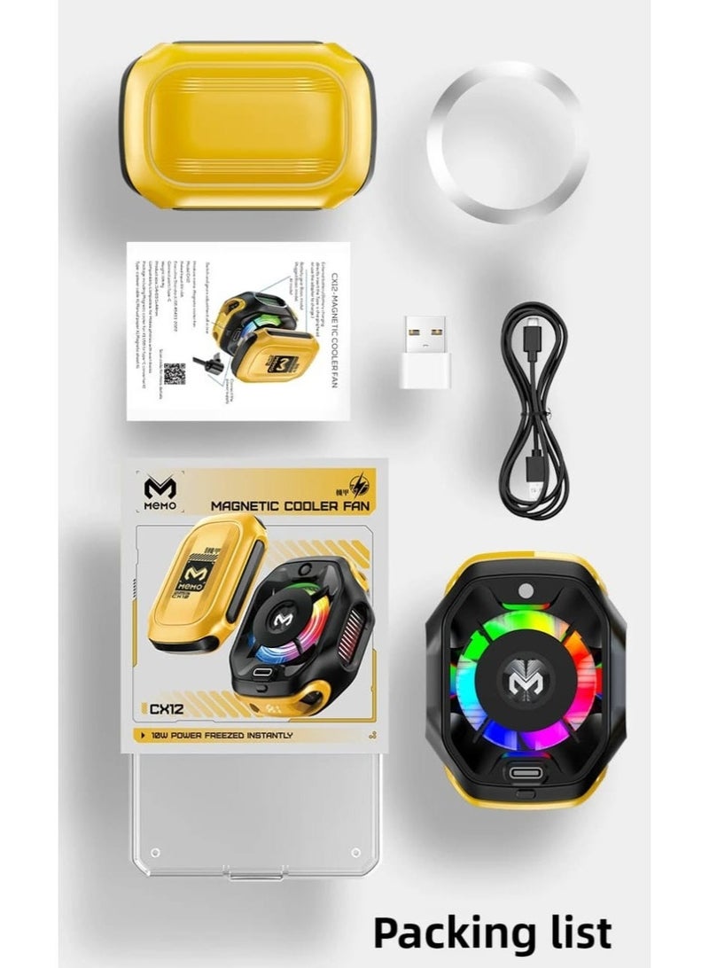 Memo مروحة تبريد الهاتف المحمول MEMO CX10 – تحكم ذكي في درجة الحرارة بالذكاء الاصطناعي وأضواء LED RGB - Image 1