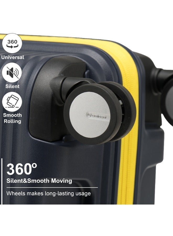 eminent Hard Case 3 Pcs Set Travel Bags Unisex PP Luggage Trolley Lightweight Expandable 4 Double Spinner Wheel Travel Suitcases with TSA Lock and Safe Zippers, B0013, Mood Indigo - Image 5