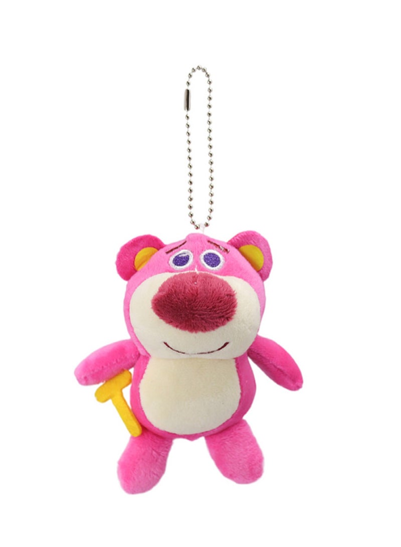 (Strawberry Bear) 10cm Toy Story Series Plush Toy Backpack Pendant Key Pendant  - Image 1
