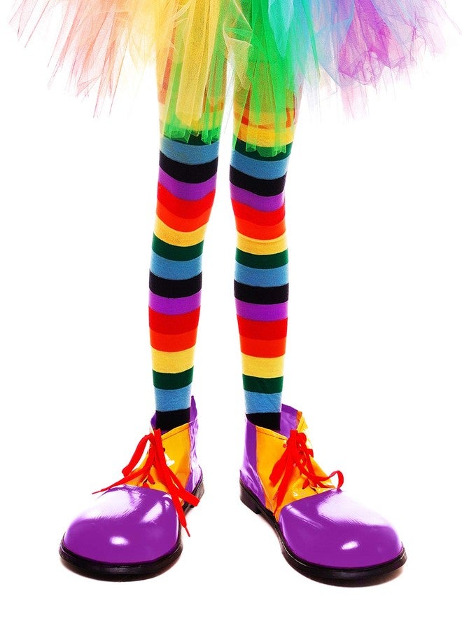 Skeleteen Colorful Rainbow Striped Socks - Over The Knee Clown Striped Costume Accessories Thigh High Stockings for Men, Women and Kids - Image 2