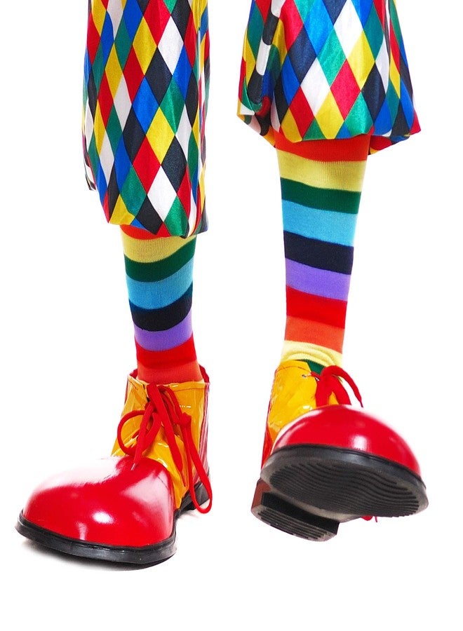 Skeleteen Colorful Rainbow Striped Socks - Over The Knee Clown Striped Costume Accessories Thigh High Stockings for Men, Women and Kids - Image 3