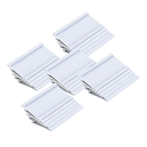 MasterVision Magnetic Data Card Holders, 1 x 2 Inches, White, Pack of 25 Holders - Image 1