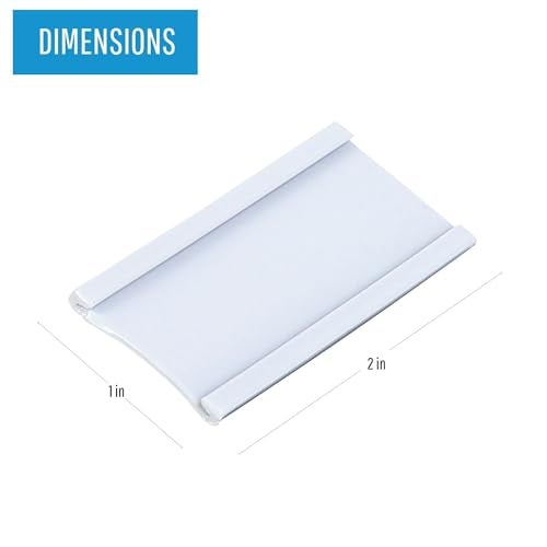 MasterVision Magnetic Data Card Holders, 1 x 2 Inches, White, Pack of 25 Holders - Image 2