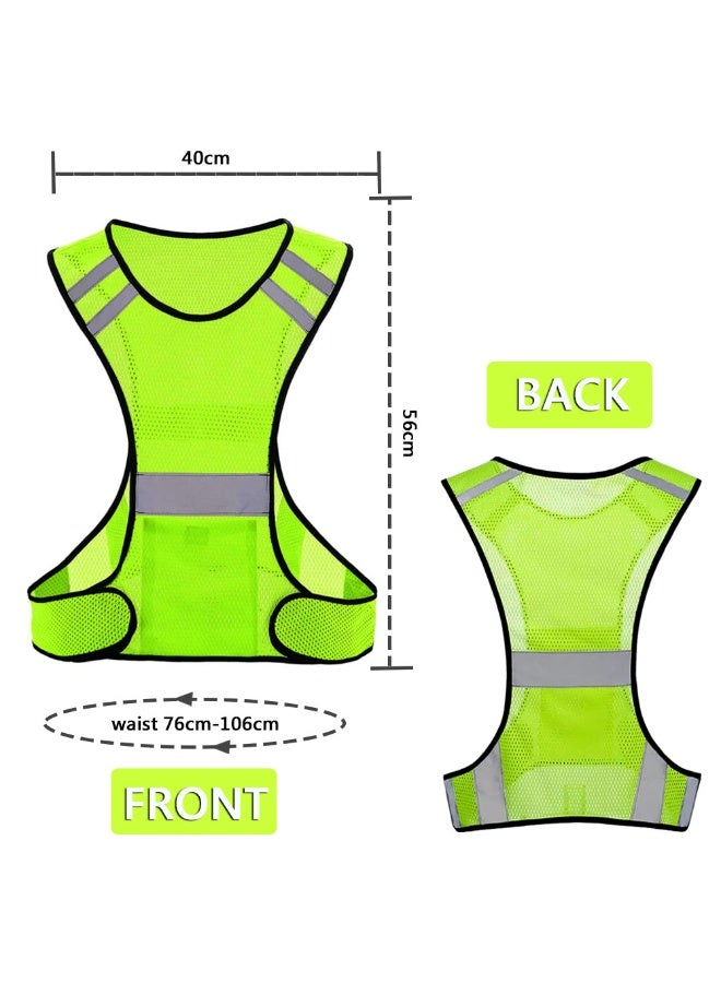 HAWAWA Reflective Running Vest High Visibility Reflector Vest with Large Pocket for Night Running, Biking, Walking, Safety Running Gear - Image 2