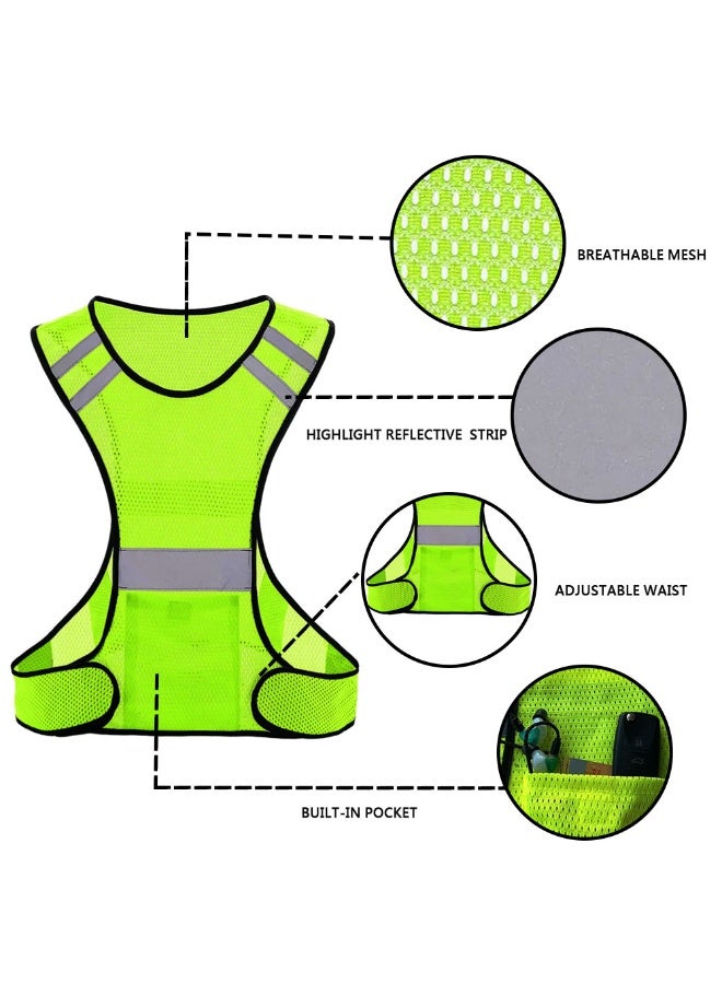 HAWAWA Reflective Running Vest High Visibility Reflector Vest with Large Pocket for Night Running, Biking, Walking, Safety Running Gear - Image 3