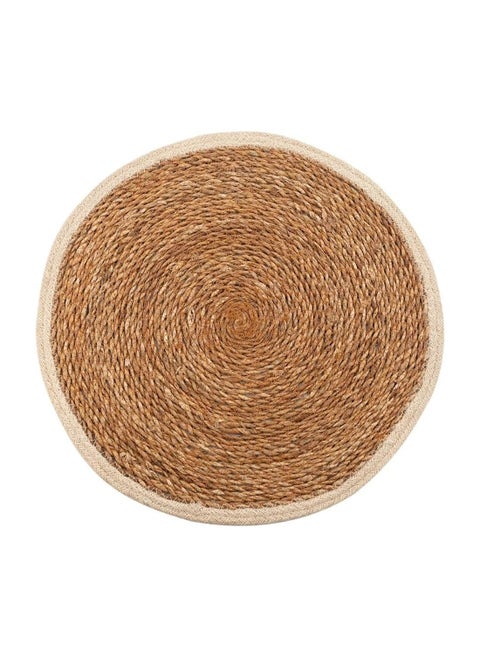 Plan A Rattan Woven Table Coaster 35cm Natural Handmade Woven Farmhouse Table Runner Braided Woven Home Table Runner for Dining Table Home Wedding Party (Beige Edge)