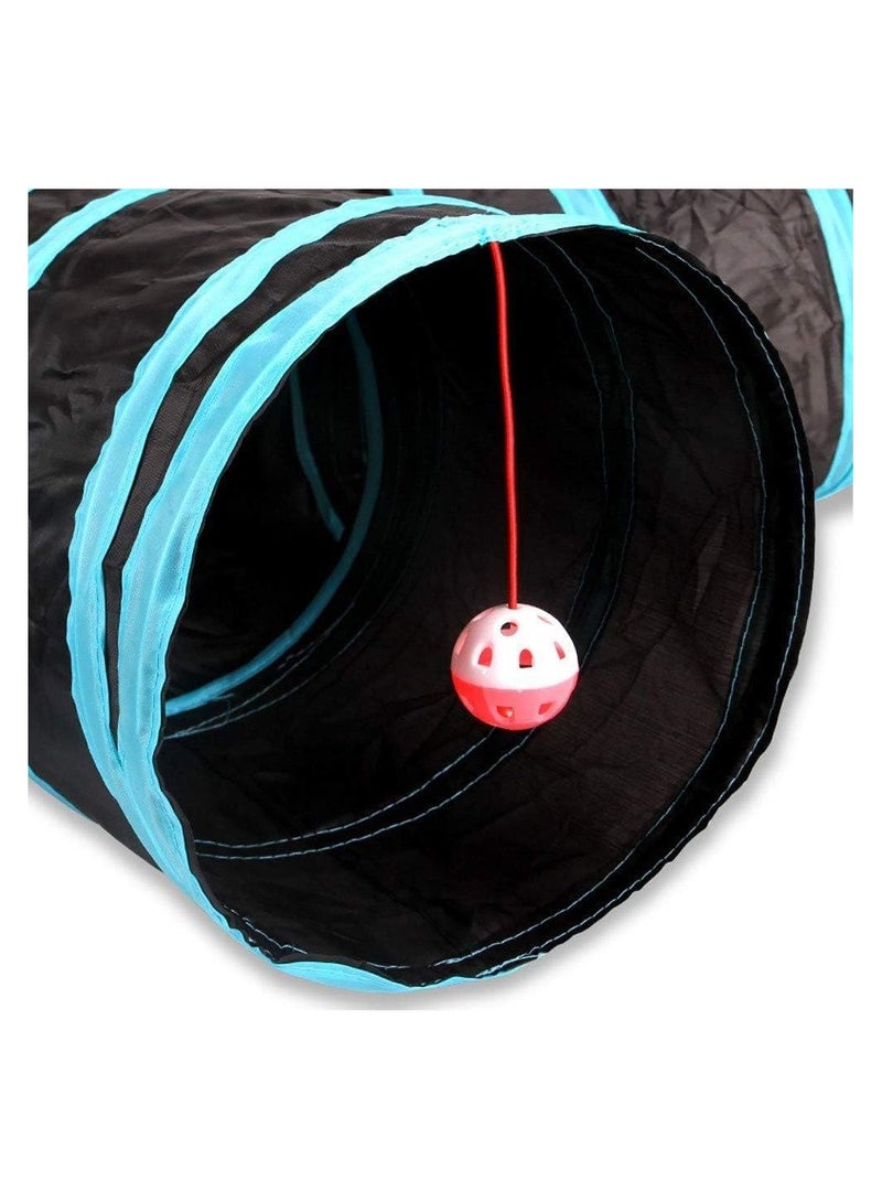 BLOOMING TIME Cat Tunnel Toy 5 Way, Premium 5 Way Collapsible Pet Play Tunnel Tube with Bell for Cats, Puppy, Rabbits - Image 3
