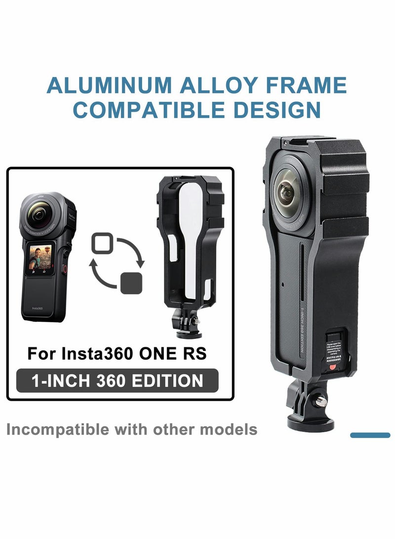 Aluminum Alloy Housing Case for Insta360 ONE RS 1-Inch 360 Edition, Protective Frame Shell with Hot Shoe Interface Accessories - Image 4