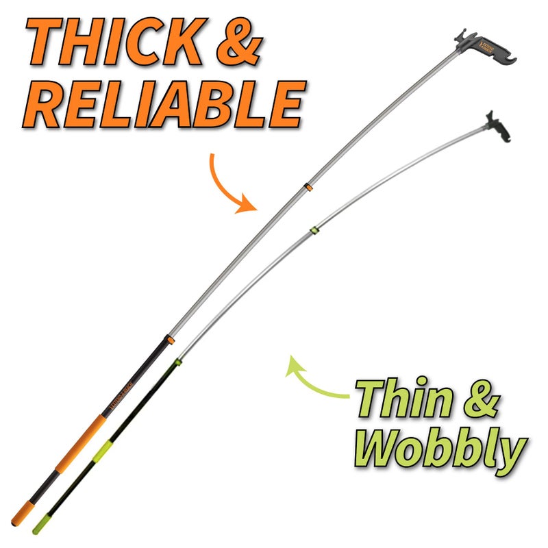 EXTEND-A-REACH Telescoping Boat Hook Pole for Docking // 5-12 ft Extension Push Pole for Boating // Aluminium Dock Pole with Hook // Multi-Purpose Telescopic Pole: Non-Slip, Durable, Floating, Lightweight & Sturdy - Image 2