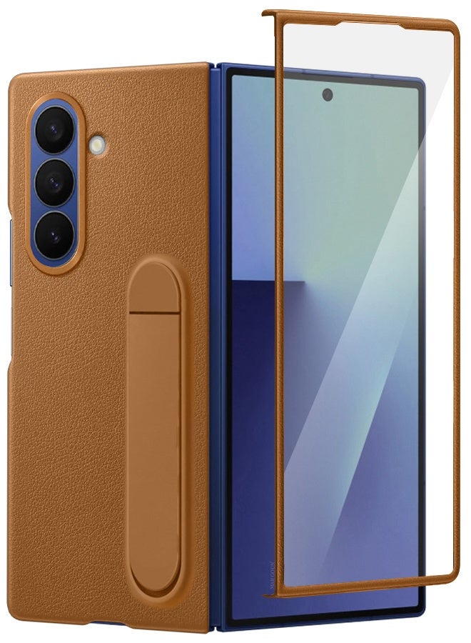 CATANES Leather Case Cover for Samsung Galaxy Z Fold 7, Kindsuit Case Slim and sleek with Secure Hand Grip - Brown - Image 5